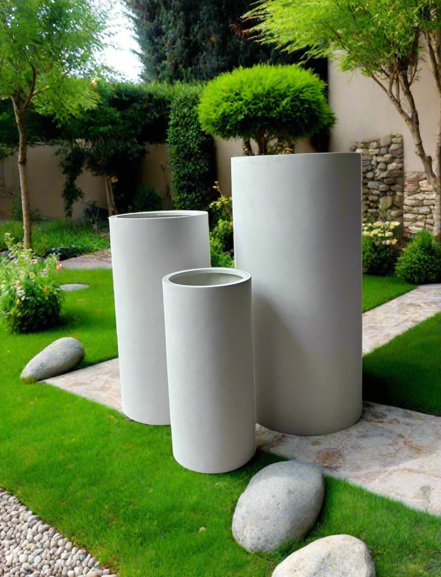 Terrazzo Planter HP, 1123 - White - Acacia Garden Center