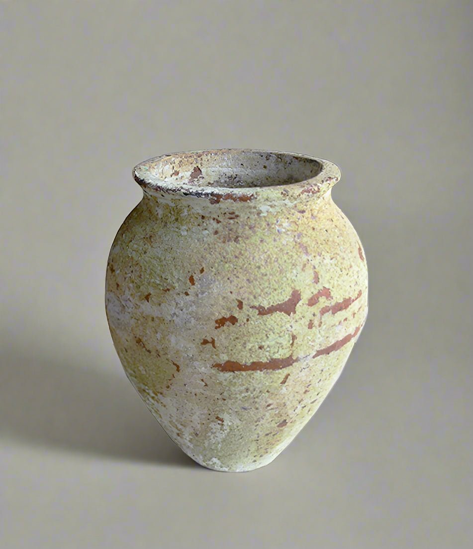 Thebes Ceramic Pot (Atlantis) | Hand - Glazed Light Yellow, 30 cm - Acacia Garden Center