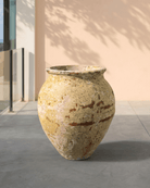 Thebes Ceramic Pot (Atlantis) | Hand - Glazed Light Yellow, 30 cm - Acacia Garden Center
