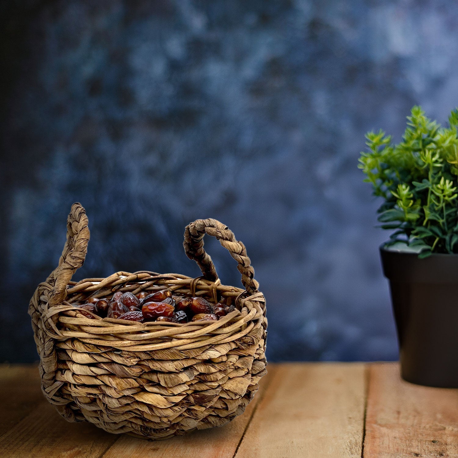Van der Leeden Basket Bowl Abaca Natural 800868B D46X25cm Brown - Acacia Garden Center