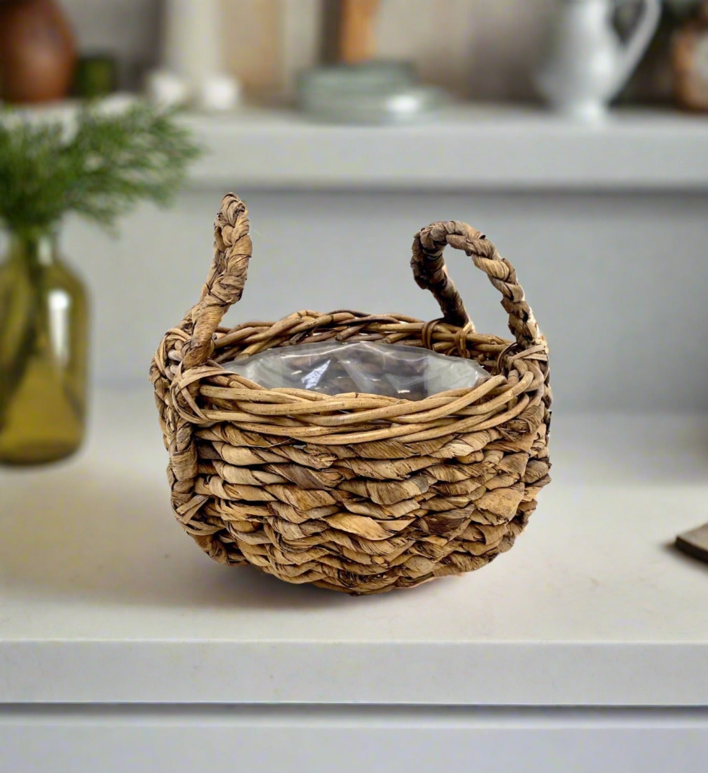 Van der Leeden Basket Bowl Abaca Natural 800868C D55X34cm Brown - Acacia Garden Center