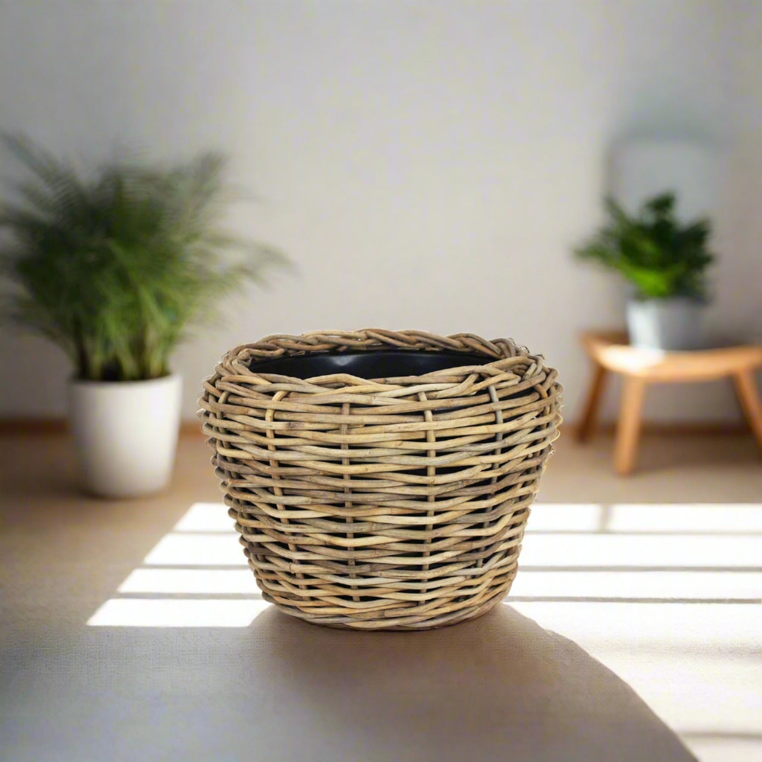Van der Leeden Drypot CL Rattan 300957 57x43cm, Grey - Acacia Garden Center