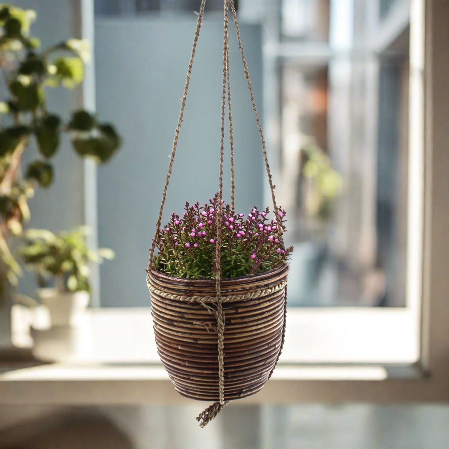 Van der Leeden Hanging Pot Stripe 304570 D20X19cm Bronze - Acacia Garden Center