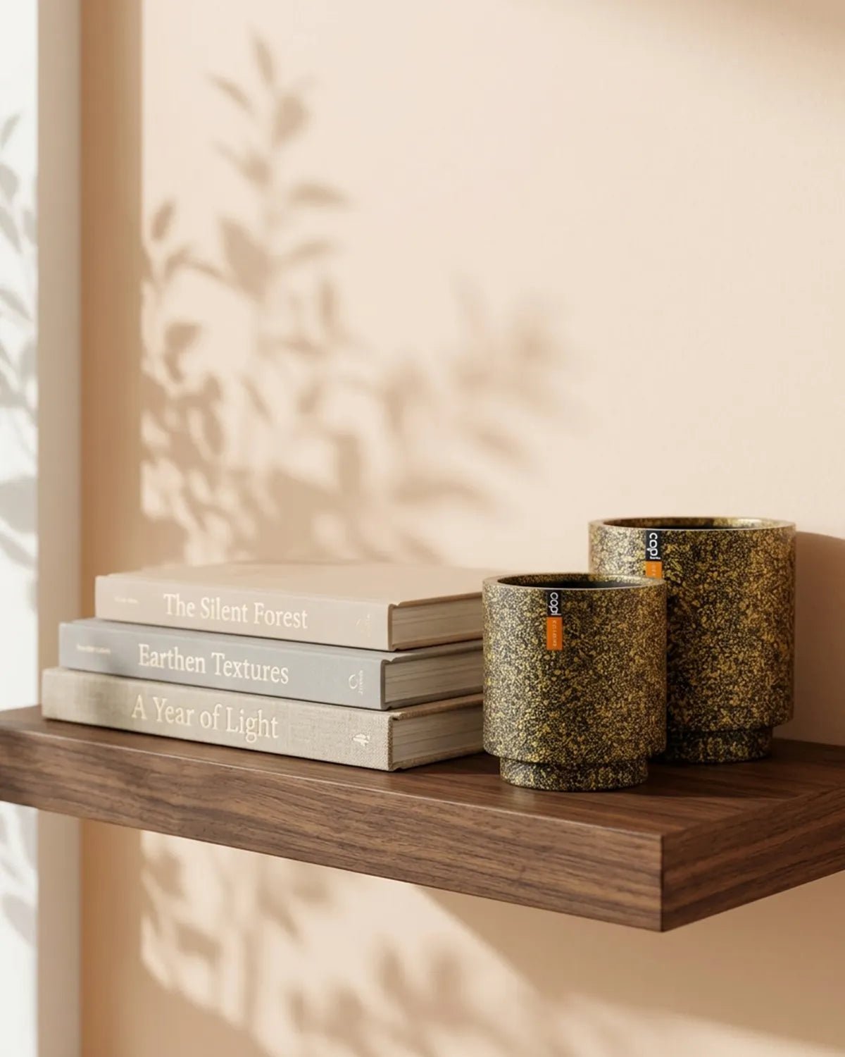 Vase Cylinder Terrazzo Black Gold - Acacia Garden Center