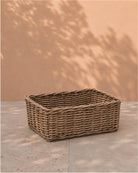 Van der Leeden Basket Classic Rattan 800045 40x20cm, Grey - Acacia Garden Center