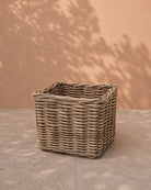 Van der Leeden Basket Classic Rattan 900005 33x30cm, Grey - Acacia Garden Center