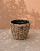 Van der Leeden Drypot Rattan 901250 43x33cm, Grey - Acacia Garden Center