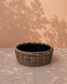 Van der Leeden Drypot Bowl Rattan 303471 44x15cm, Split Grey - Acacia Garden Center