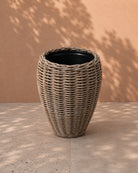 Van der Leeden Drypot Vase Rattan 303202 40x46cm, Grey - Acacia Garden Center