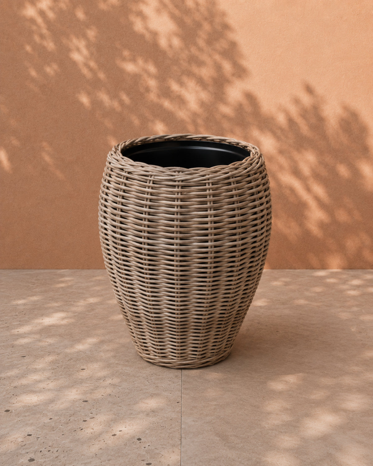 Van der Leeden Drypot Rattan 300932 48x62cm, Grey - Acacia Garden Center