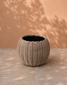Van der Leeden Drypot Tina Rattan 305456 45x34cm, Grey - Acacia Garden Center