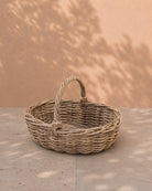 Van der Leeden Handle Basket Rattan 901440 46x39x18cm, Grey - Acacia Garden Center