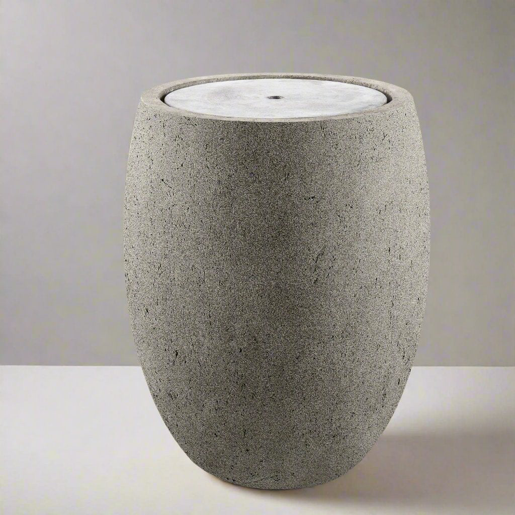 Water Feature Azzurro Tall Balloon | Light Grey, 2 Sizes - Acacia Garden Center